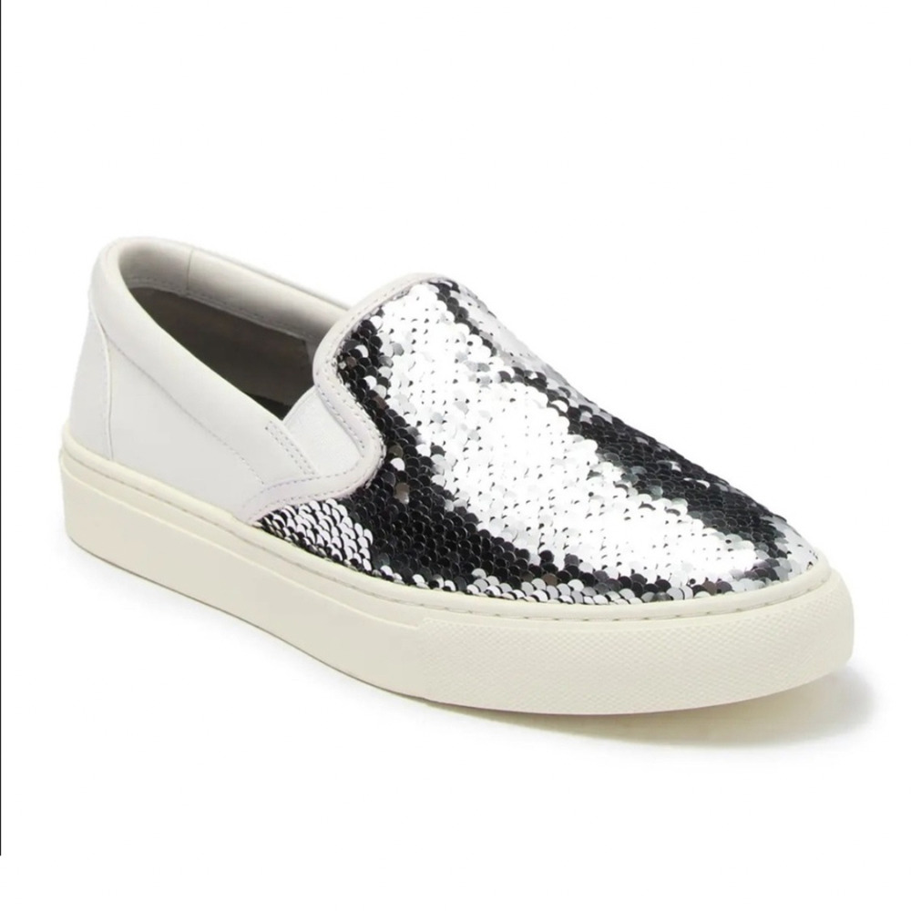 Tory Burch Carter Slip-On Shoes‎ Womens 6.5 Sequin Leather Casual Sneakers NIB
